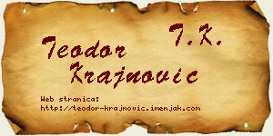 Teodor Krajnović vizit kartica